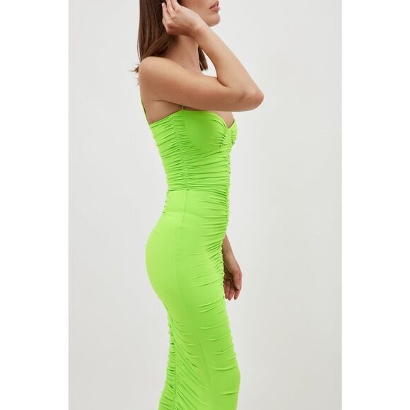 ALEX PERRY Everett Ruched Cup Dress Apple UK12/US8 - Picture 5 of 11